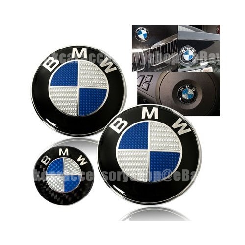 RED & BLACK CARBON 82MM FRONT & 74MM BACK BADGES EPOXY RESIN FOR BMW Pair