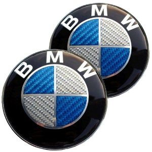 Carbon Emblem Corners Set Blue White For BMW M m1 1er f20 e90 e91 e92 e93 Package